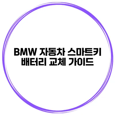 BMW 자동차 스마트키 배터리 교체 가이드