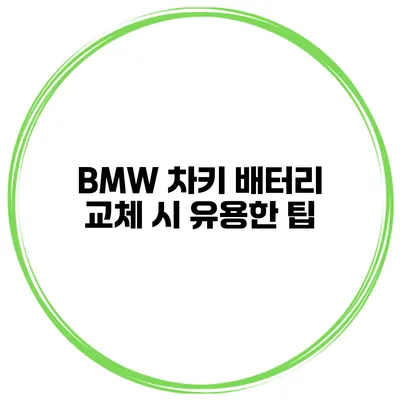 BMW 차키 배터리 교체 시 유용한 팁