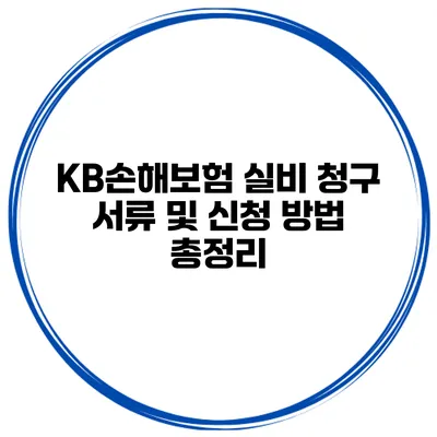 KB손해보험 실비 청구 서류 및 신청 방법 총정리