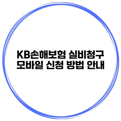 KB손해보험 실비청구 모바일 신청 방법 안내