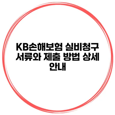 KB손해보험 실비청구 서류와 제출 방법 상세 안내