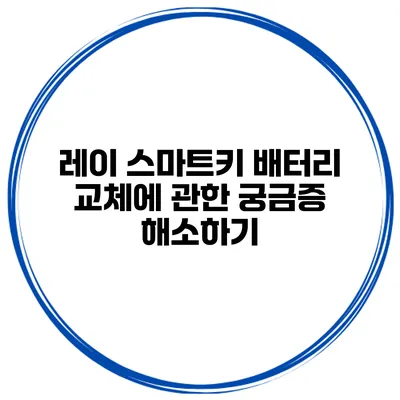 레이 스마트키 배터리 교체에 관한 궁금증 해소하기