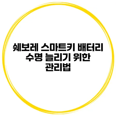 쉐보레 스마트키 배터리 수명 늘리기 위한 관리법