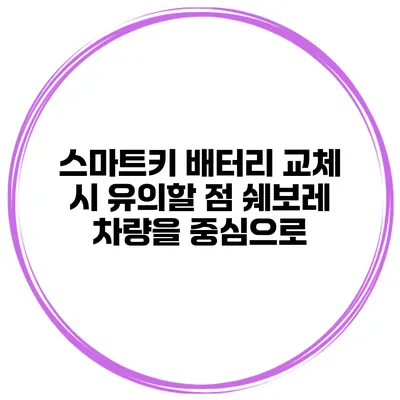 스마트키 배터리 교체 시 유의할 점 쉐보레 차량을 중심으로