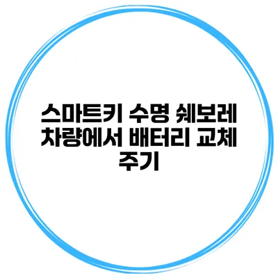 스마트키 수명 쉐보레 차량에서 배터리 교체 주기