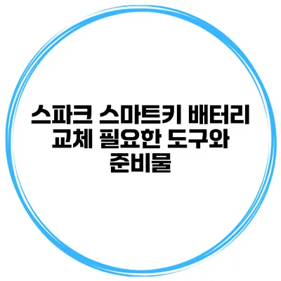스파크 스마트키 배터리 교체 필요한 도구와 준비물