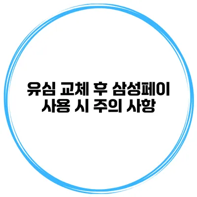 유심 교체 후 삼성페이 사용 시 주의 사항