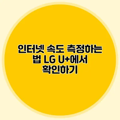 인터넷 속도 측정하는 법 LG U+에서 확인하기