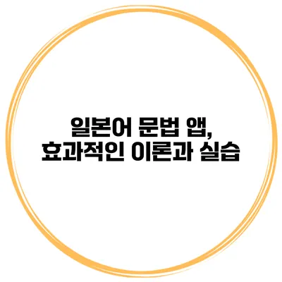 일본어 문법 앱, 효과적인 이론과 실습